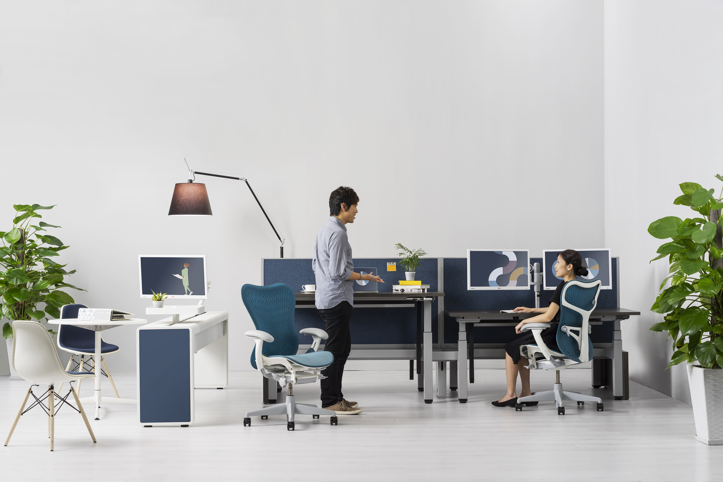 办公辅件|显示器支架|办公家具|登录入口家具|Wishbone 台面显示屏（立柱）支架